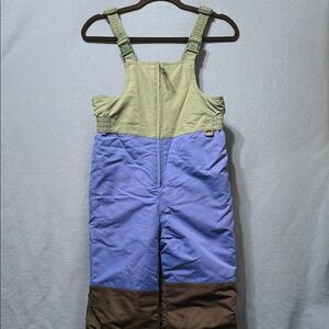 Hanna Andersson Green and Blue Winter Kids Overalls Size 8 Boys Used